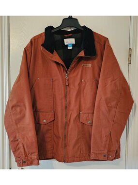 Columbia Mens Barn Coat Plaid Fleece Lining Full Zip 3XL Outdoor Workwear